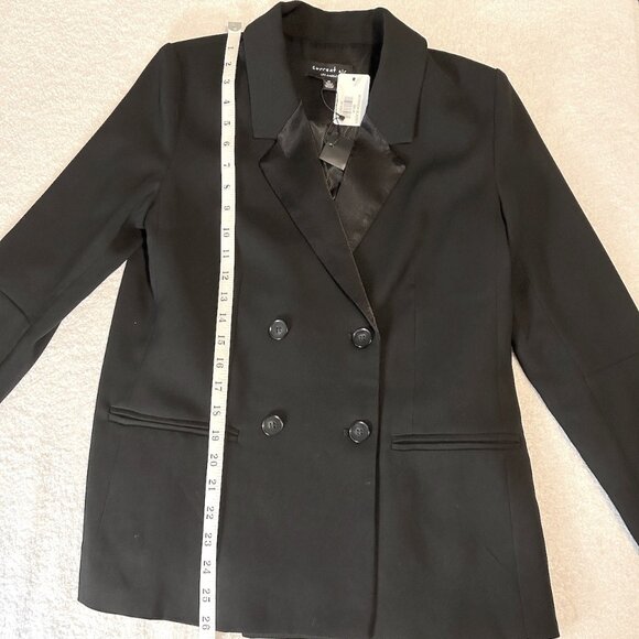Current Air black double breasted blazer w/satin look lapel - Picture 11 of 13